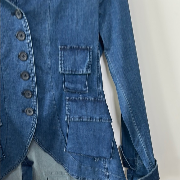 Black Label Dark Blue Jean Jacket (Sz med) - Picture 3 of 10